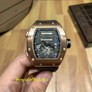 Handleds klocka RM Designer Watch High Quality Luxury Watch Wine Barrel Shaped Titanium Case Sapphire Mirror HRSC