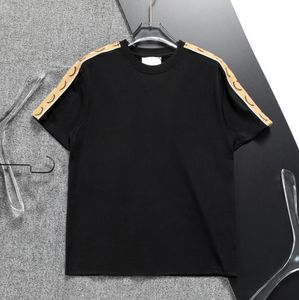 夏のデザイナーの男性Tシャツクルーネック半袖ゆるいカジュアルレタープリント肩ブラックホワイトティーアジアンサイズ