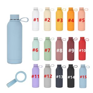 500mlステンレス鋼水漏れ防止金属フラスコ耐久性のあるカラフルなスポーツボトル複数の色利用可能な旅行マグ15colorsカスタマイズ可能なxjy15