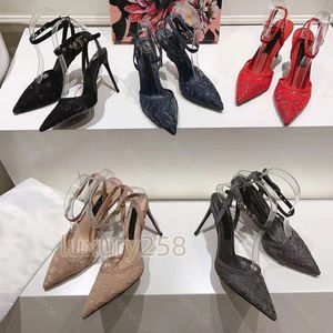 Fashion Classic High Heel Sandals Designer Luxury Brand Womens Hollow Mesh Shop di alta qualità Scarpe originali 35-42 con scatola