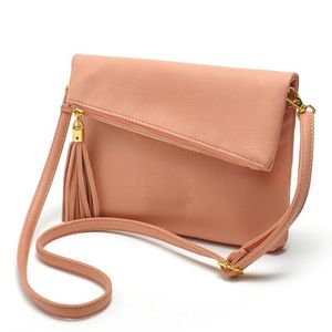 Bra design Small Fold Over Bag Mini Women Messenger Bags Leather Crossbody Sling Axel Påsar Handväskor Purs Dragkedja 2554