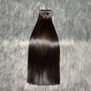 Włosy Wefts Piękna kość prosta ludzka wiązka włosów Wysokiej jakości 15A Grade proste ludzkie włosy Naturalne czarne 1/3 kawałek długi pakiet włosów Q240529