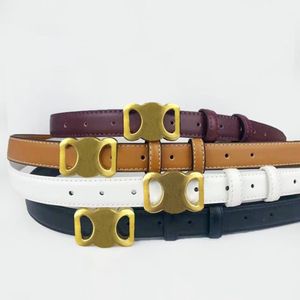 Designer Belt Smooth Buckle Retro Design Thin midjebälten för män Kvinnsbredd 2 5 cm äkta Cowhide 4 Färg Valfritt 271P