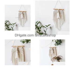 Other Home Decor Mini Little Angel Wings Rame Woven Wall Hanging Tapestry Child Room Hangs Drop Delivery Garden Dhmzl