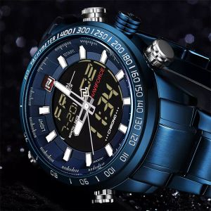 Naviforce 9093 Luxury Men's Chrono Sport Watch Brand Waterproof EL Backlight Digital Wrist Watches Stopwatch Clock298b