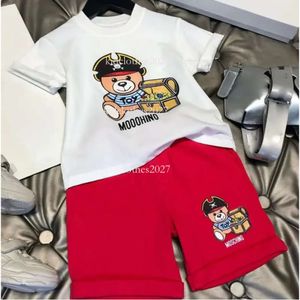 90-160 cm de roupa de grife conjuntos de crianças camiseta infantil pirata urso camelo monogramado short british moda marca de verão infantil