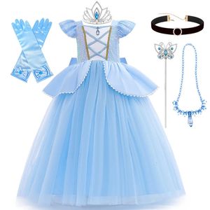 Childrens Fantasy Girl Birthday Party Costume Ball Dress Princess Ball Dress Wiliel COSTUME NET CARNival Role Play 240527