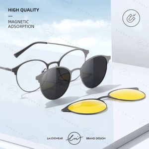 LM Магнитные солнцезащитные очки мужчины Женщины поляризованный клип на солнце