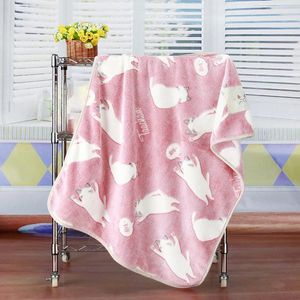 Blankets Cartoon Baby Blanket Flannel Soft Sheep Printed Born Air Conditioning Quilt Coral Velvet Stroller Wrap