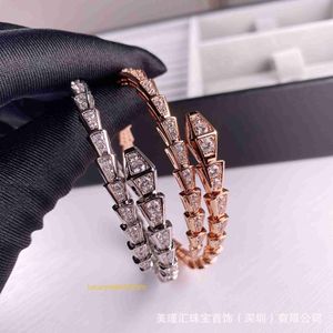 Bogery Armband Designer Schmucksterne gleiche V-Gold-Schlangenknochenarmband mit schmalem Volldiamantschlangenkopf Diamant Elastizitätsarmband