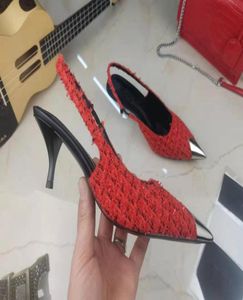 Women Luxury Brand Design Pointed Tee Histen Heel Shoes Slingback High Heels Sandals Women Gress Party Party 2022 Spring 05252824117