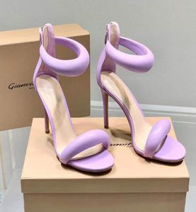 Высококачественное качество Gianvito 105 -см каблуки Сандалии Skyhigh для женщин летние роскошные дизайнерские обувь синяя теленка
