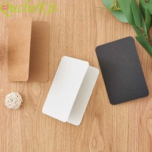 Hediye Kartları 10 PCS Kraft Paper Boş Hediye Kartpostal DIY Katlama Tebrik Kartı Düğün Partisi Davetiyeleri Kart El Yapımı Mesaj Kartları D240529