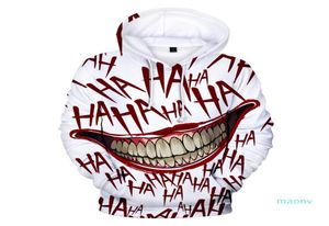 Lucky Friday Haha Joker Joker Funny 3D Halloween Crazy Pullover Felpa con cappuccio Fashion Streetwear Jacket UNISEX SPORTSOWREWORE7862038