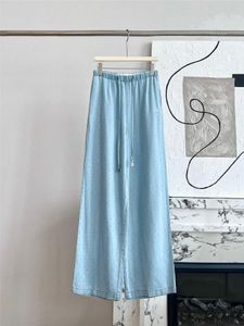 2024 blu spedizione gratuita gamba larga con diamante sciolte jeans designer pantaloni di denim femminile 5299