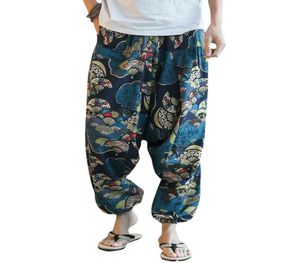 Мода Мужчины хип -хоп мешковатый цветочный принцип гаремы широкие ноги повседневные брюки тренировочные тренировки йога Bottoms Sports C02289450443