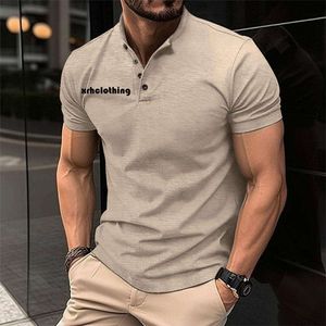 designer t shirt Instagram 2023 Summer Quick Sale T-shirt Men's Button Henley Collar Sports Polo Shirt