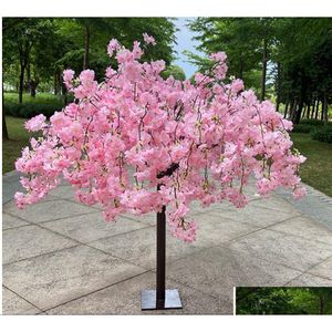 Flores decorativas grinaldas plantas artificiais de cerejeira Fake Party Fester Holiday Dining Table Center Decoration Stage Outdoor Gard Dh60u