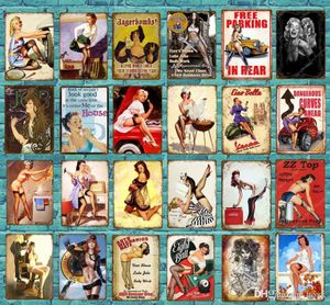 2021 Vintage Sexy Lady Pin Up Girl Pintura Tin Sinais