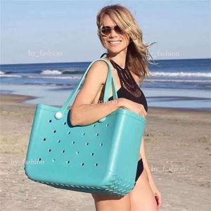 Arco -íris bogg silicone praia grande luxo eva plástico sacos de praia rosa Candy azul feminino Bolsa de cosméticos Pvc Basket Sacos de armazenamento Jelly Summer Outdoor Bolsa FC7