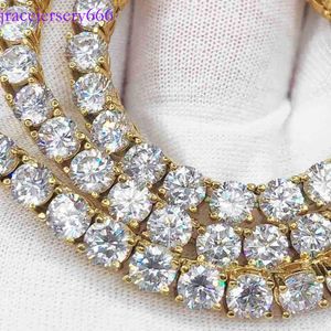 Designer jewelry Factory Direct Sales 10K Solid Gold VVS Moissanite Tennis Chain 3mm 4mm 5mm Necklace Bracelet for Men Women fine Jewelry