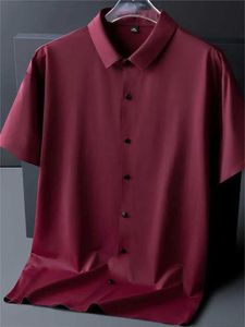 メンズドレスシャツ新しいプラスサイズ8xl夏の通気性ソリッドポロシャツメン半袖スポーツウェアクーリングナイロンクイックドライスリムフィットシャツQ240528