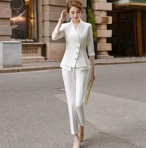 Pantaloni da donna casual di alta qualità039 per abiti a due pezzi set estivi eleganti donne blazer blazer abbigliamento aziendale 2111182505204