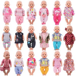 Doll Apparel Handmade Casual Coat Jacket One-piece Pajama For 18Inch American Doll Clothes Girls Gift 43 cm Baby Reborn Doll Our Generation Y240529