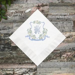 Party Supplies 50pcs Custom Wedding Cocktail Napkins You Provide Your Artwork! Personalized White Or Ecru Printed Full Color