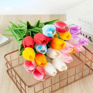 Decorative Flowers 10pcs Colorful Tulip Artificial Flower Fake Floral Home Room Decoration Christmas Valentine's Day Wedding Garden Bride