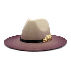 Chapéus de aba larga 2022 Medalha de bronze Lã de lã masculina Retro Trilby Felt Fedora Hat Gentleman Winter Winter Autumn Jazz 2087