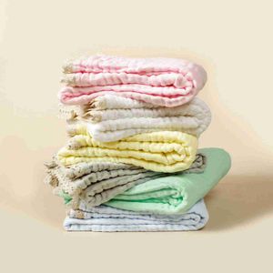 Täcken Täcken Täcken 6 lager GASE BABY Filt spetsar Swaddle Wrap Soft Cotton Bath Handduk Muslin Filt för nyfödda sängkläder Salvbäddsbädd WX5.28