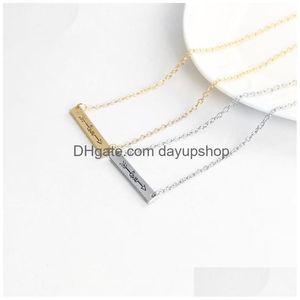 Pendant Necklaces Love Minimalist Rose Gold Color Bar Necklace Simply Tal Arrow For Drop Delivery Jewelry Pendants Dhm25