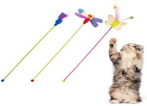 Cat Toys Plastic Pet Toy Wand Funny Dragonfly Carrot Butterfly Catcher Teaser Stick Interactive For Cats Kitten7048989