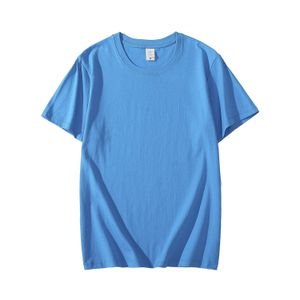 Y2k Summer 100% Cotton Light Blue Men T Shirt High-quality Choose 23 Color Man Tees Short Sleeve Loose Tops Clothing S-5XL 240529