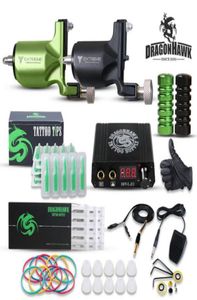 Kit de tatuagem de Dragonhawk 2 Máquinas do motor rotativo Dicas de suprimento de alimentação de alimentação Set3166209