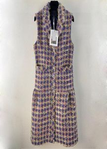 2022 donne femminile lana in lana vintage tweed designer blazer pisello cappotto su misura con pulsante lettere milan passway singolo petto L2233911