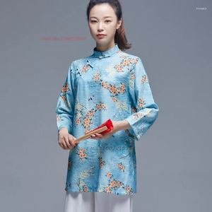 Этническая одежда 2024 Китайская винтажная винтаж тай чи Март -Эртс Униформа Цветоч