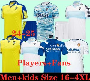 2024 2025 Real Zaragoza Soccer Jerseys Special-Edition Negredo Camisetas de Futbol Lozano Alex Bermejo Cala Camiseta 24 남성 어린이 키트 Sobrino Cadiz Football Shirts