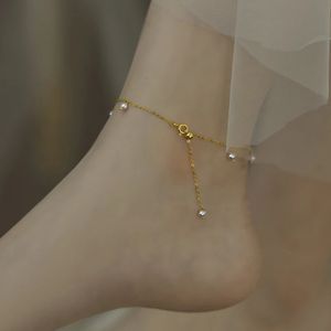 NYMPH Natural Freshwater Pearl Anklet Garnet 14K Gold Filled Chain Original Handmade Custom Fine Jewelry Ladies Gift 240529