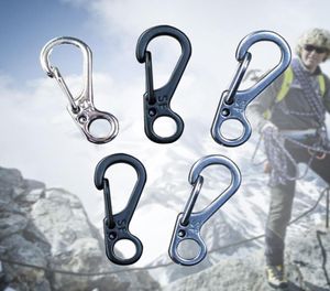 10pcslot Spring Buckle Snap Alloy Nickel Plating Mini Key Ring Carabiner Bottle Hook Paracord Camping Accessories2034439