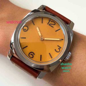 Paneraiss Designer 47mm Mens Mechanical Watch 316L الفولاذ المقاوم للصدأ مصقول 17 حركة يدوية المجوهرات