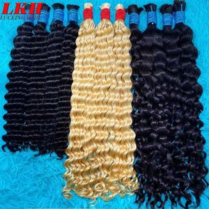 Remy Remy Virgin Braiding Blonde Human Hair Bulk Extension 100% Q240529