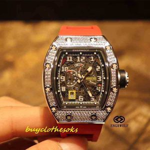 Handleds klocka RM Designer Watch High Quality Luxury Watch Wine Barrel Shaped Titanium Case Sapphire Mirror 6Vp7