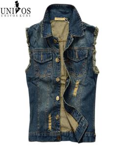 Whole Mens Denim Vest 2016 New Brand Jeans Vests Men Slim Fit Sleeveless Jacket Plus Size 6XL Patchwork Waistcoat Gliet Men Z6060626