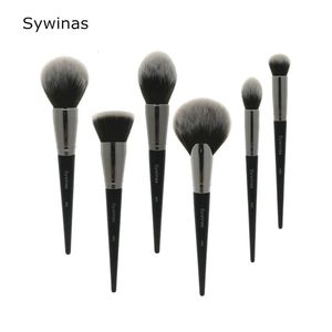 Sywinas Professional Makeup Brushesセット6ピースフェイスブレンディングパウダーファンデーション化粧品の輪郭メイクアップブラシ240529