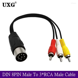 Computer Cables Din 8 Pin To 3RCA Cable 8Pin Male Plug 3-RCA 3 RCA Audio Adapter 0.5M1.8M
