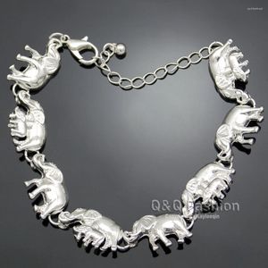 Länk armband mode silver pläterad elefanthänge armband för kvinna baby hindu ganesh charms kedja armband man smycken tillbehör