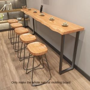 Custom Solid Wood Bar Long Bar Table Home High-foot Balcony Dessert Shop Table and Chair Leisure Combination