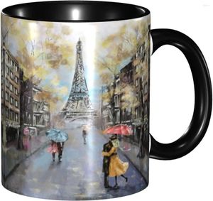 Kubki Paris Eiffel Tower Coffee Mub 11 un Cute Funny Ceramic Cup Kobiety Mężczyzn Nowość Prezenty mikrofalowe Biuro Dekorowanie domu